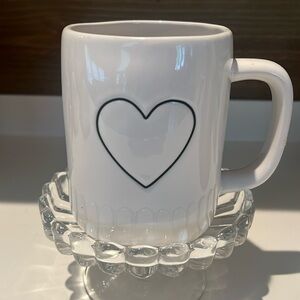 Rae Dunn Double Black Heart Coffee Tea Mug